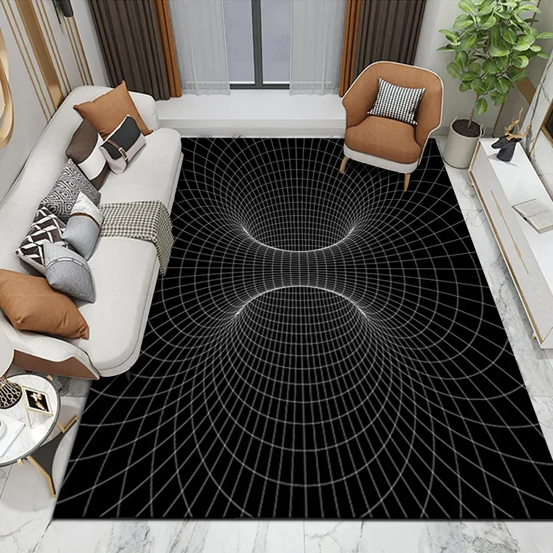 

New visual whirlpool living room carpets 3D stereo trap bedroom bedside decoration Area Rugs funny Home decorate floor mat