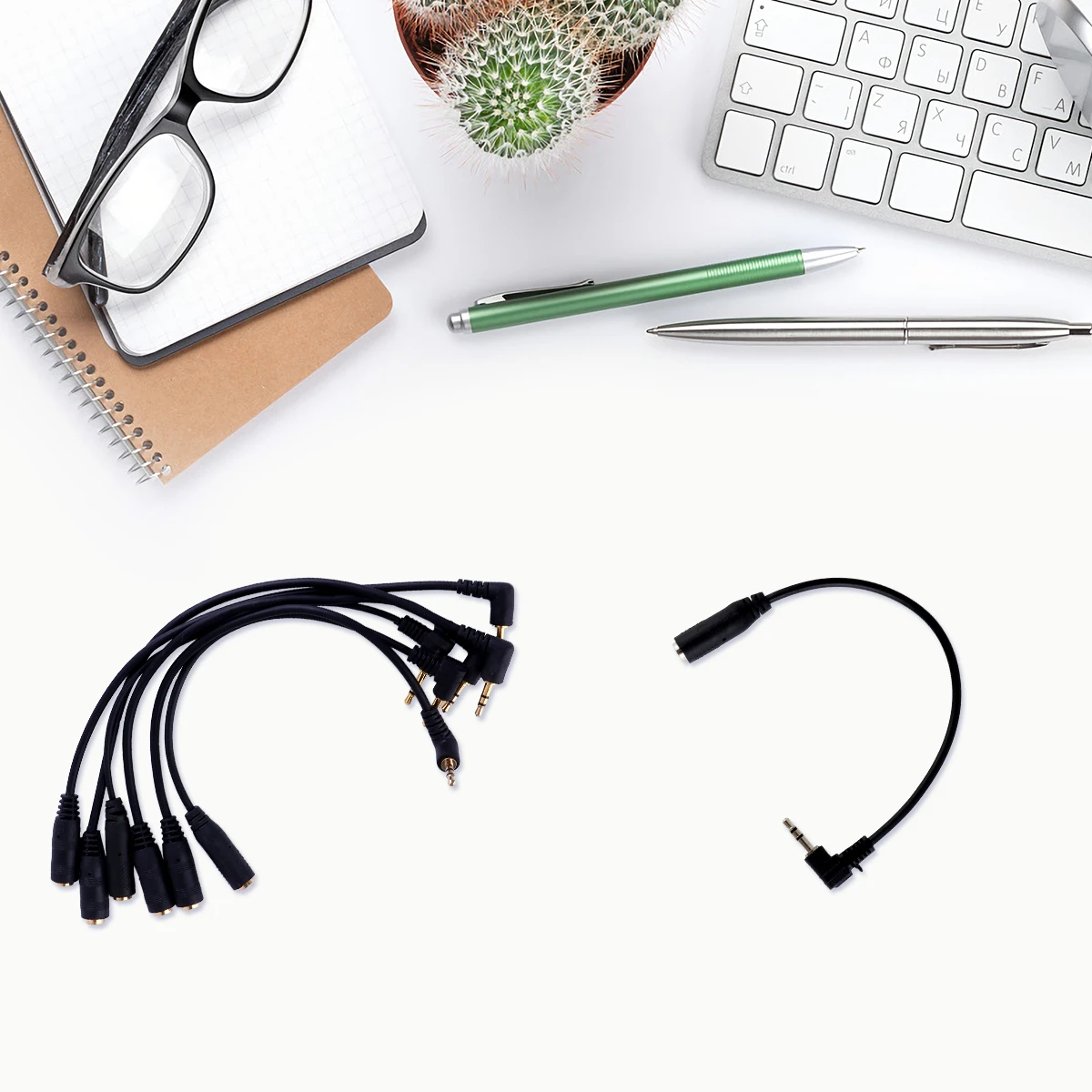 

6 PCS Audio Adapter Cable Headphone 2.5mm to 3.5mm Extension Cord Earphone Microphone Male Female