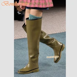 Thick Sole Rubber Boots Over The Knee Solid Slip On Women Sexy New Style Shoes Spring Autumn Designer Party Casual Fashion Boots