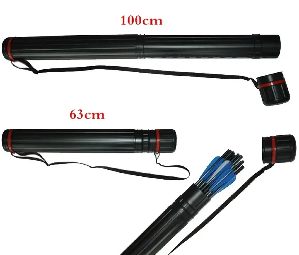 64cm-108cm PE Telescopic Arrow Holder Tube Hunting Quiver For 20pcs Arrows with Adjustable Back Strap Arrow Rack