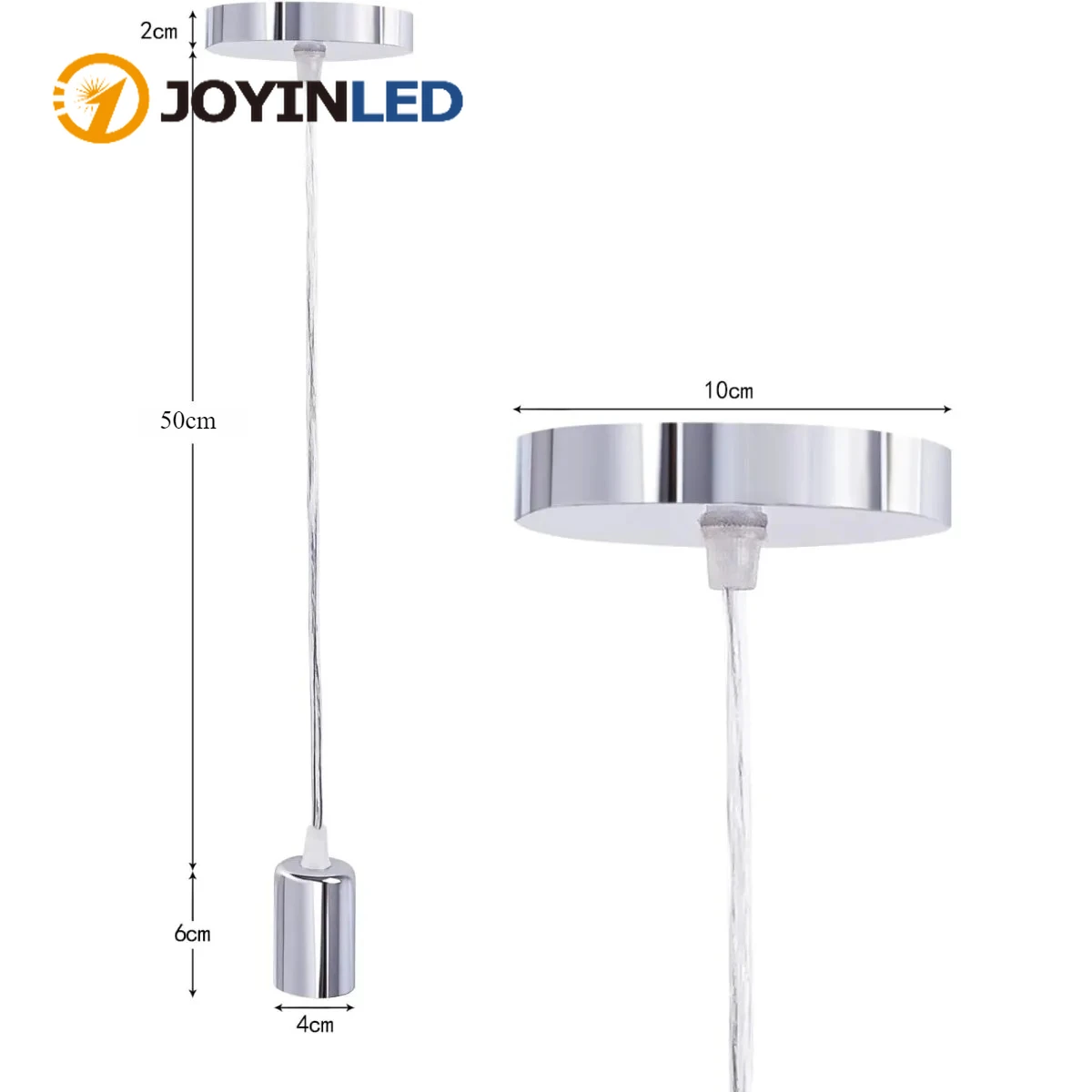 

1pcs Silver Metal Hanging Lamp Fitting with Lamps Holder E27 Pendant Light Fitting Chandelier with 0.5 Braided Flexible Cable