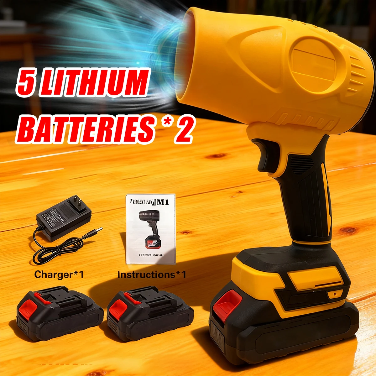 

Turbo Jet Hair Dryer, Rpm Electric Cordless Leaf Blower, 21V Jet Dryer Hair Dryer, High-pressure Air Blower, Handheld Car Blower