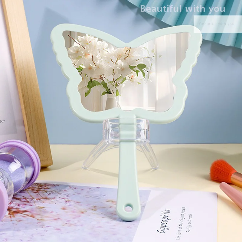 Butterfly Shaped Makeup Mirror Handheld Mirror Portable Eyelash Extension Mirrors Salon Mirrors Makeup