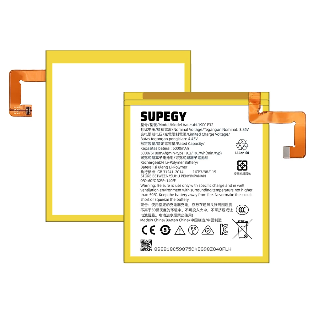 2026 Years 100% New Battery L19D1P32 For Lenovo TAB M10 PLUS (TB-X606F)/TB125FU/X306 Battery + Free Tools