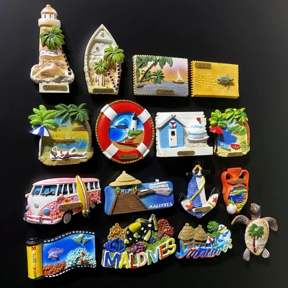 Asia Maldives Customs And Culture 3D Refrigerator Magnets Fridge Magnetic Tourist Souvenir Decoration Articles Handicraft Gifts