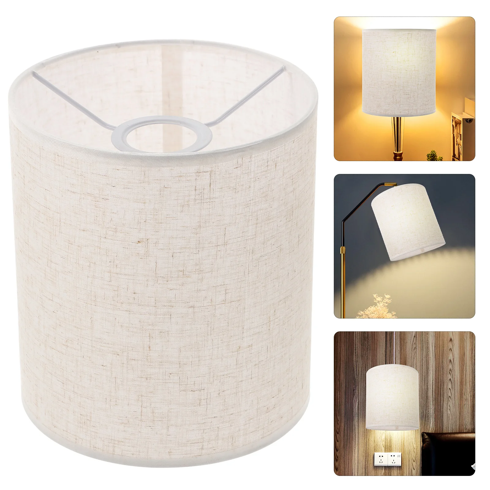 

E27 Linen Lampshade White Table Floor Desk Lamp Cover Bedroom Living Room Light Cover Replacement Accessories