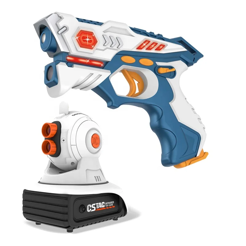 

Samtoy Novelty Induction Infrared Gun AR Toy Gun Double Shooting Gun with Projector and 3pcs Monster Projection Slide