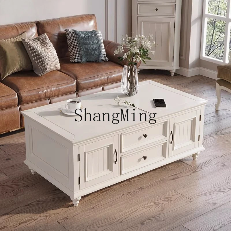 

ZYY household pure solid wood coffee table living room light luxury modern high-end small apartment tea table