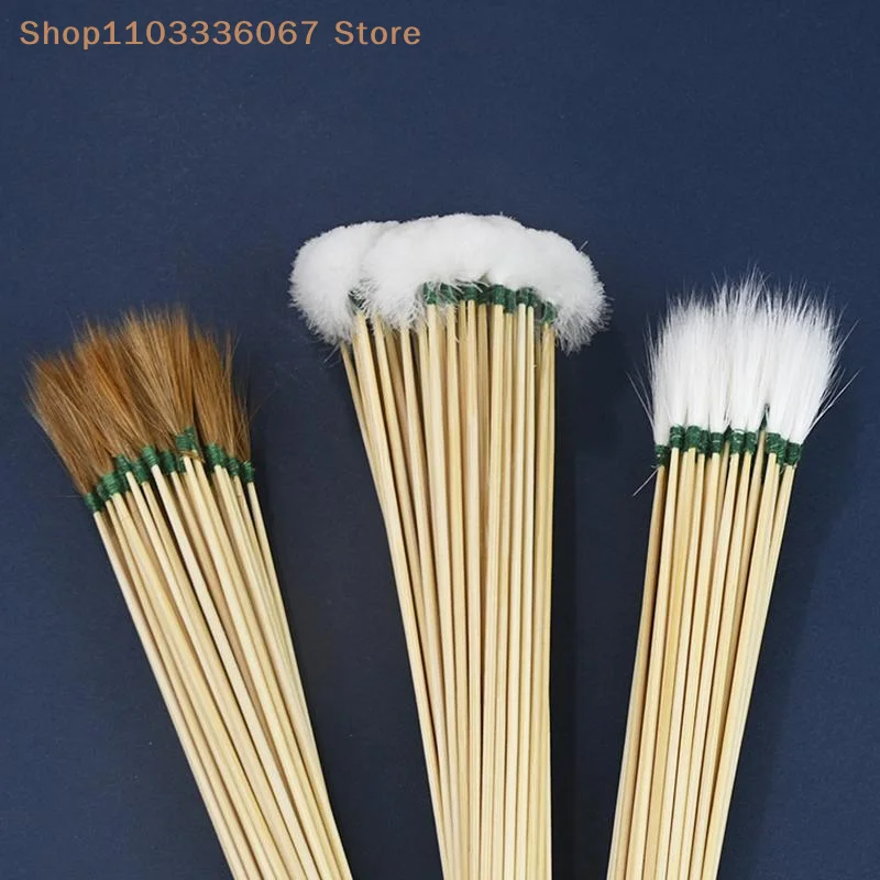 【HLS】【HB】10PCS/Set Goose Earpick Wax Remover Curette Adult Bamboo Handle Ear Dig Tools Spoon Cleaner Stick Health Care