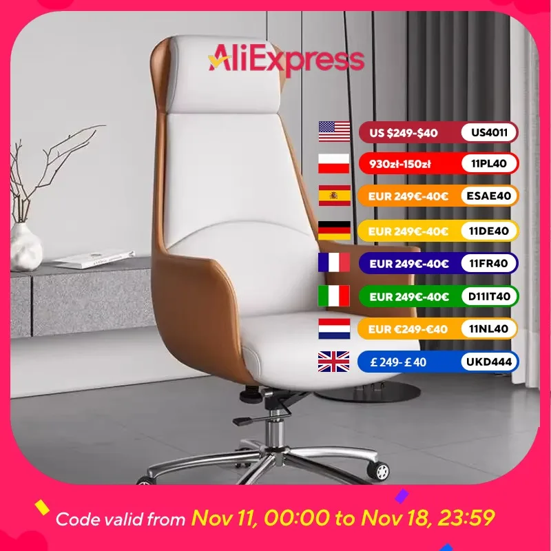 

Luxury Modern Office Chair Tall Beige Elegant Gaming Computer Ergonomic Chairs Design Rolling Study Silla De Oficina Furniture
