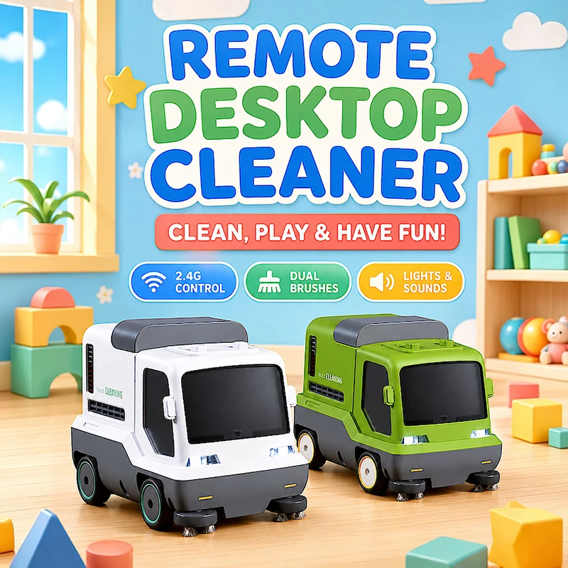 Mini RC Drift Desktop Cleaning Truck 2.4G Remote Control Vacuum Cleaner Car Garbage Truck Toy For Adult Kids Birthday Gifts