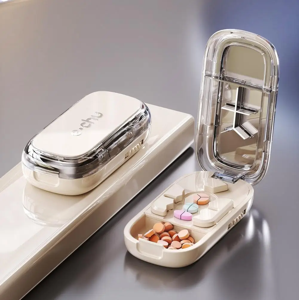 

1pcs Hot Sale Quartering Pill Cutter Storage Box Portable Drug Tablet Medicine Dustproof Divider Organizer Crusher Pill Cutter