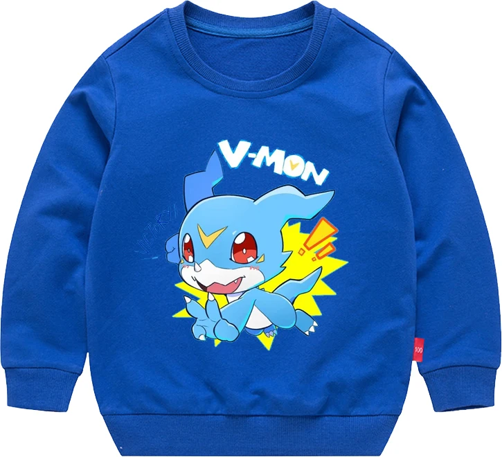 Digimon Adventure Agumon Impmon Terriermon Patamon Gabumon Guilmon Neues Modell Anime Kind Rundhals Langarm Junge Mädchen Hoodie