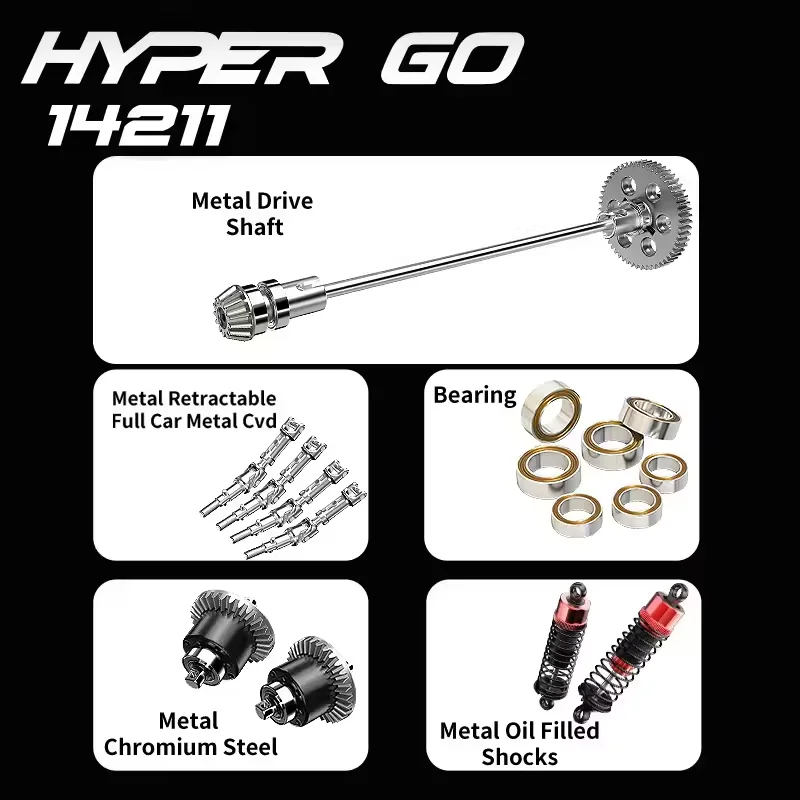 HYPER GO MJX14211 1/14 RC Auto 75 km/h Brushless 2.4G Auto telecomandata con giroscopio Off-road Racing 4WD RC Truck Toys come regalo