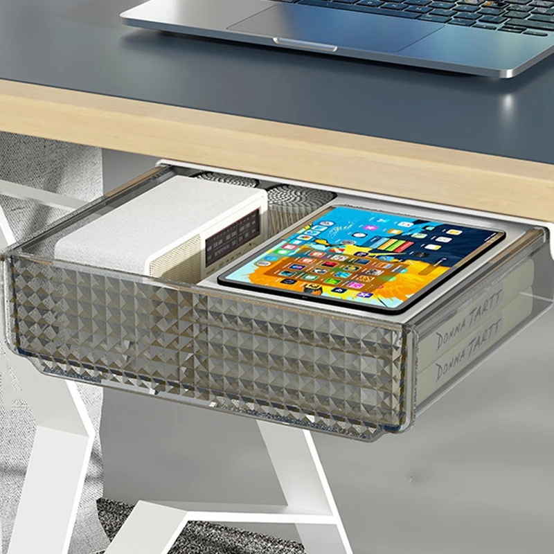 MELStorage-Boîte de Rangement Auto-Adhésive Cachée Sous la Table, Armoire de Bureau de Grande Capacité