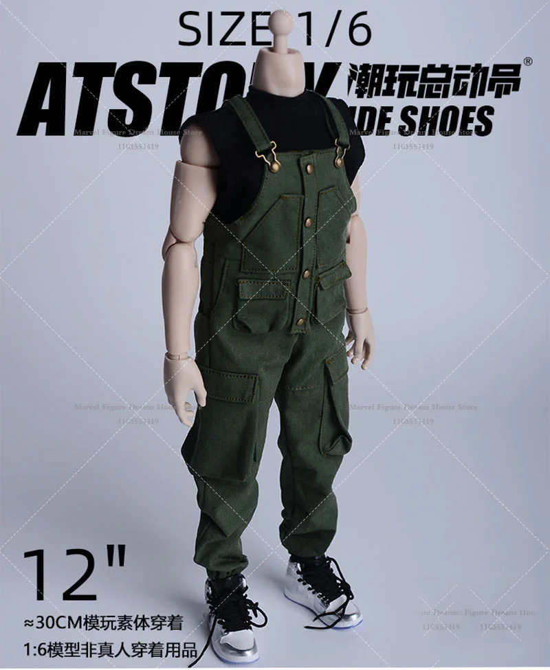 3ADemon Rijst Planet12FS008 1/6 Schaal Mannelijke Kleding Werkkleding Overalls Multipockets Tank Top Voor 12-inch 30CM Action Figure soldaat
