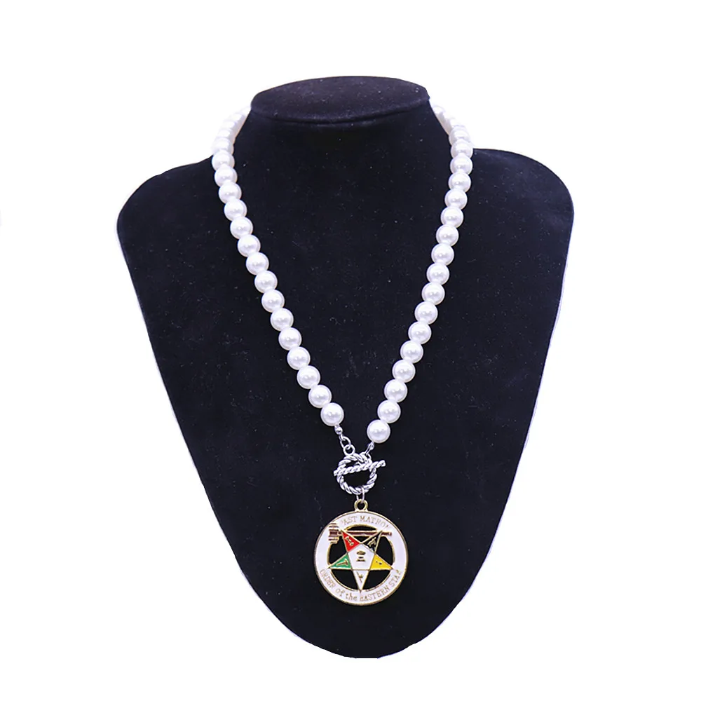 Custom OT Clasp Masonic Community Order Eastern Star OES Pearl Necklaces Jewelry