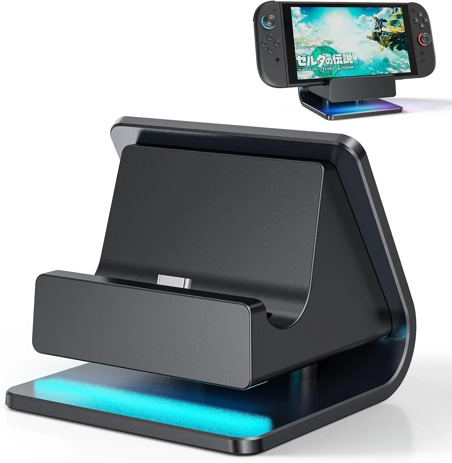 Base de carga para controlador Joycons Switch 2, Base portátil, estación de soporte de carga RGB para accesorios de juego Switch 2