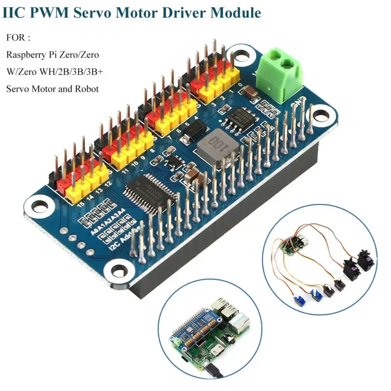 

Плата расширения серводвигателя 16-PWM, Защитная крышка для RPI Raspberry Pi 0 Zero 2 0W 3B Plus 3 4 5 Orin B01