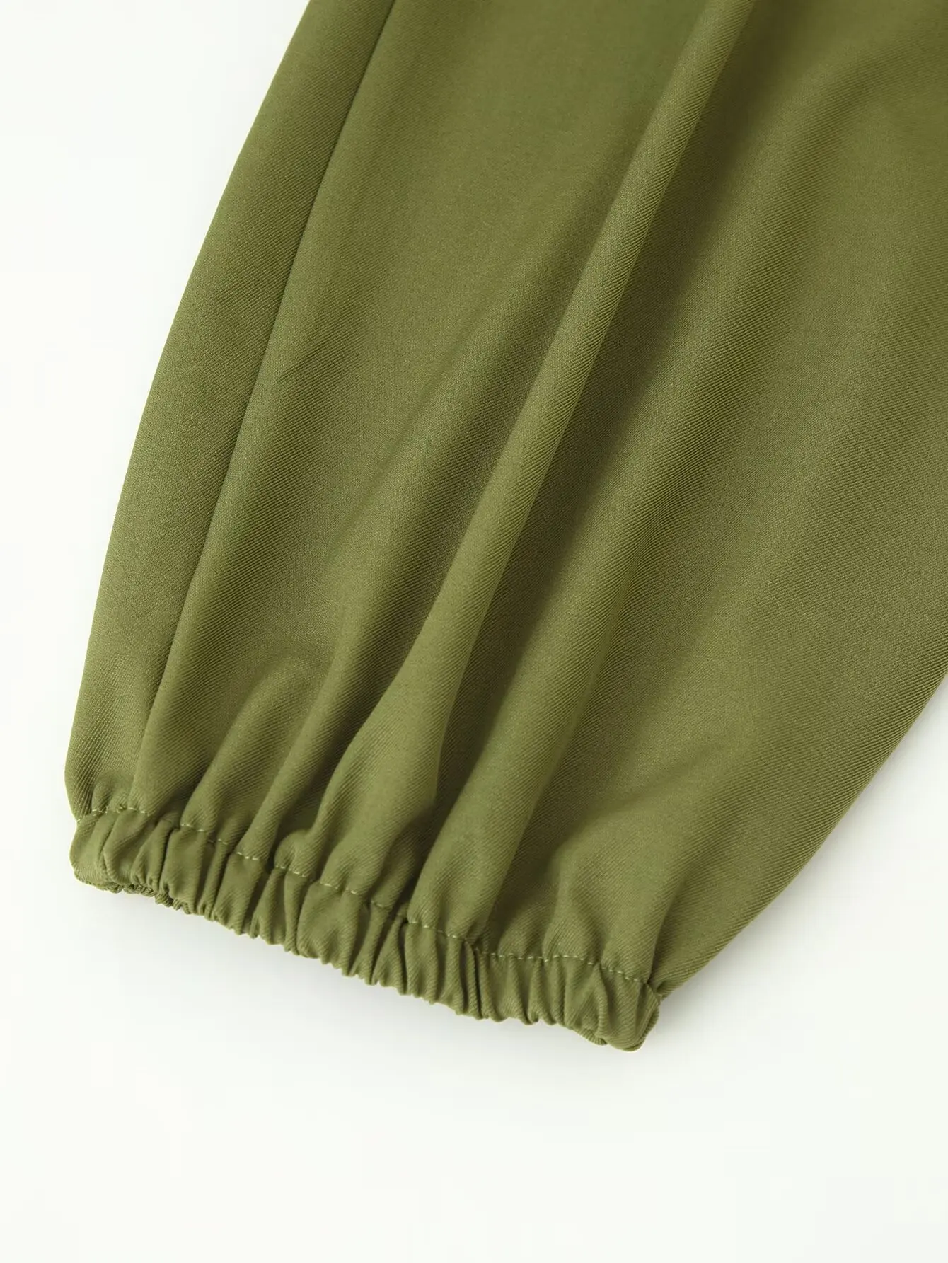 Suninheart Olive Green Asymmetric Blazer & Pants Set – Women's Ruched Waist Suit Two Piece Office Lady Autumn Fashion