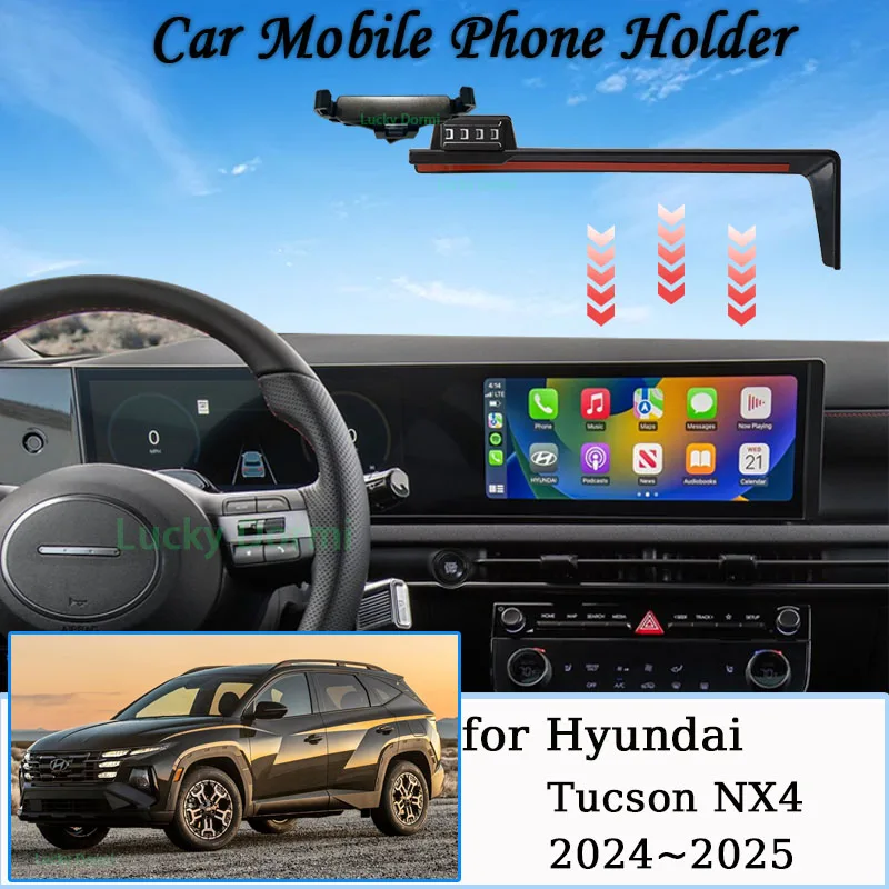 

For Hyundai Tucson NX4 2024 2025 New Magnetic MagSafe Screen Car Mobile Phone Holder GPS Bracket Gravity Stand Auto Accessories