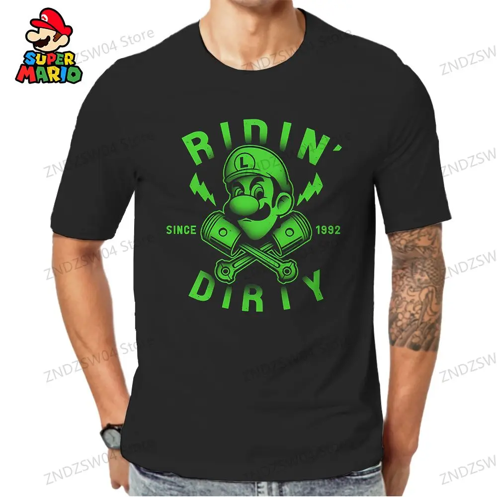 Parent-child Wear Y2k Men\'s Children\'s T-Shirt Tops 2026 Harajuku Style Super Mario Streetwear T-shirts Fashion Mens Clothes