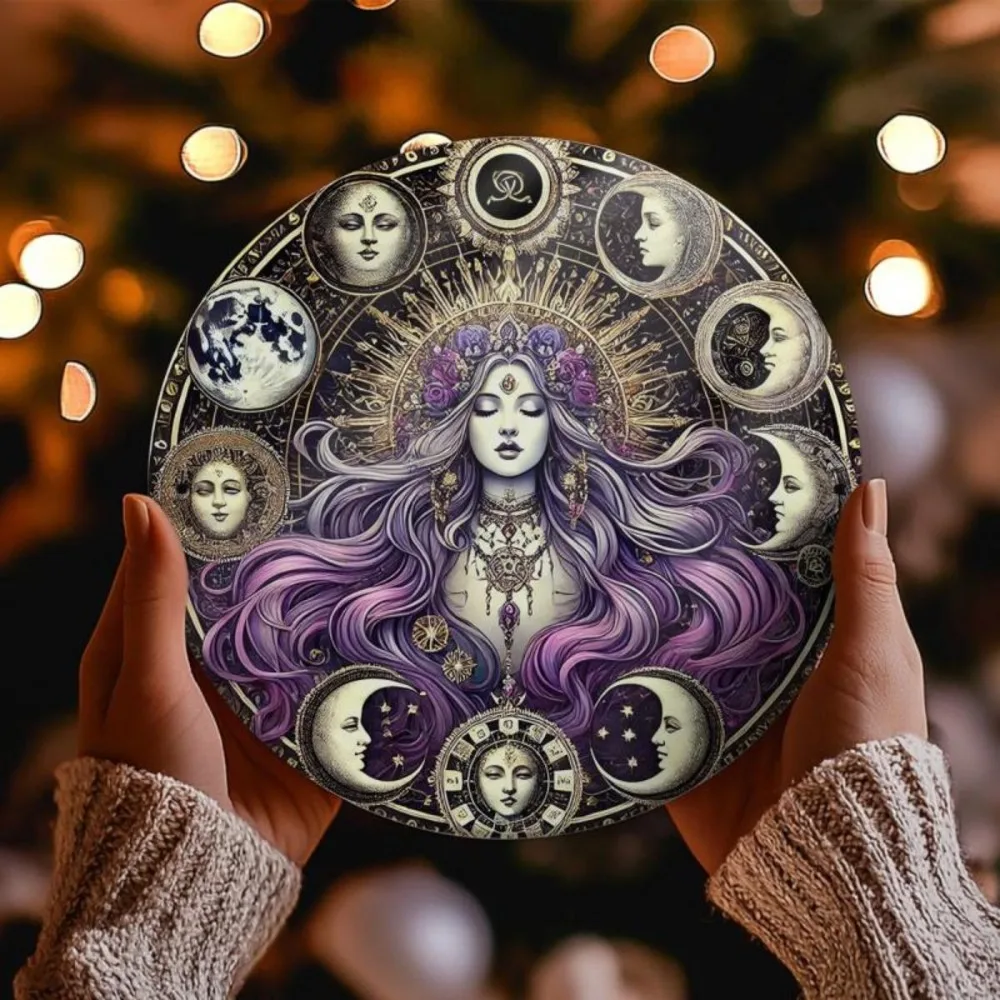 Gothic Hecate Hecate Witchcraft Metallschild Langlebig wiederverwendbar, vorgebohrt Gothic Home Decor für Küche Schlafzimmer Büro