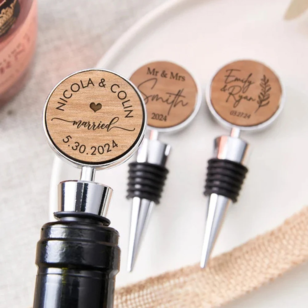 

Персонализированная пробка для бутылки с гравировкой, изготовленная на заказ пробка для вина на свадьбу, юбилей, помолвку, подарок на новоселье