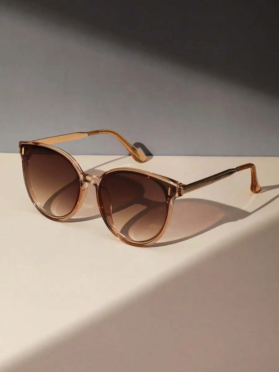 1pc Women Plastic Cat Eye Frame Tinted Lens Personalized Fashion Glasses For Vacation Rave Party Outdoor Vacation Driving view 3