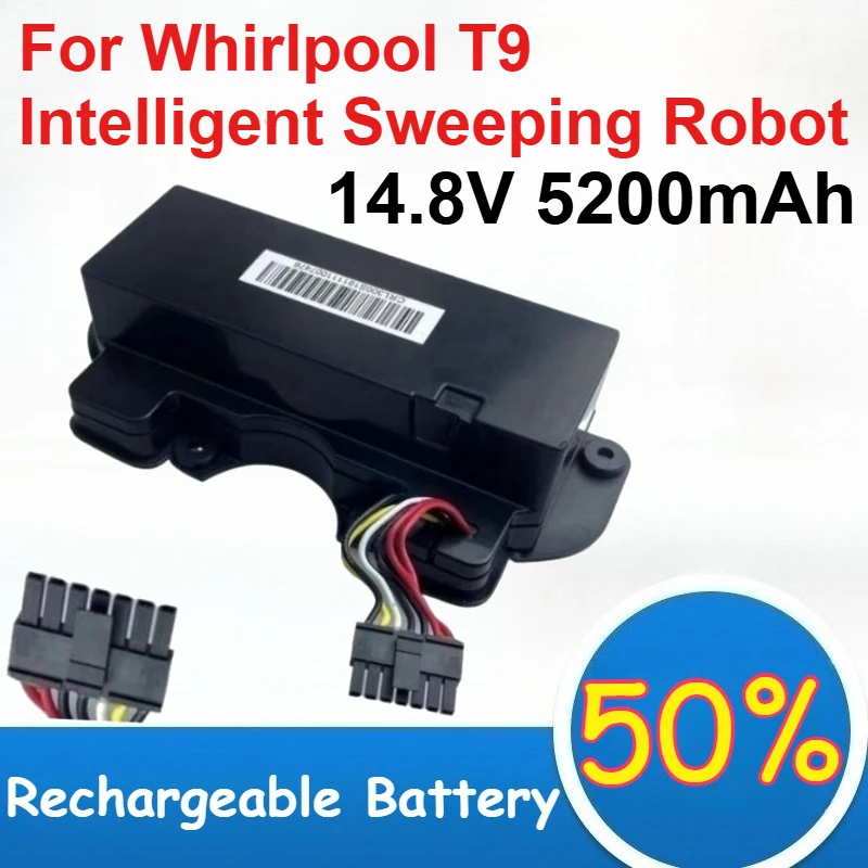 

Литий-ионный аккумулятор 14,8 В, 5200 мАч, большой емкости, для робота-пылесоса Whirlpool T9, перезаряжаемый