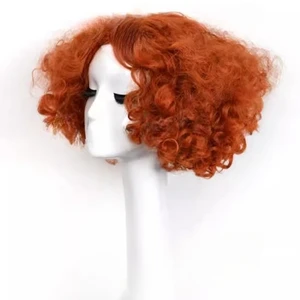 Çılgın şapkacı peruk encaracoladas curtas, ve bir kap peruk veya postiş, saç, turuncu, kırmızı, parti, karnaval, Cadılar Bayramı İlk 10 satış, çılgın şapkacı şapkası-no. 3