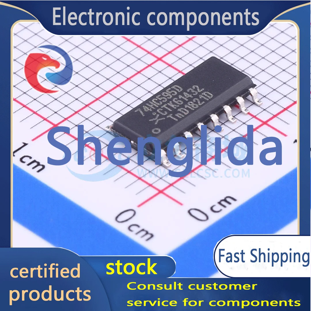 10PCS 74HC595D, 118 package SOIC-16 tri state output serial to serial or parallel shift register brand new original stock