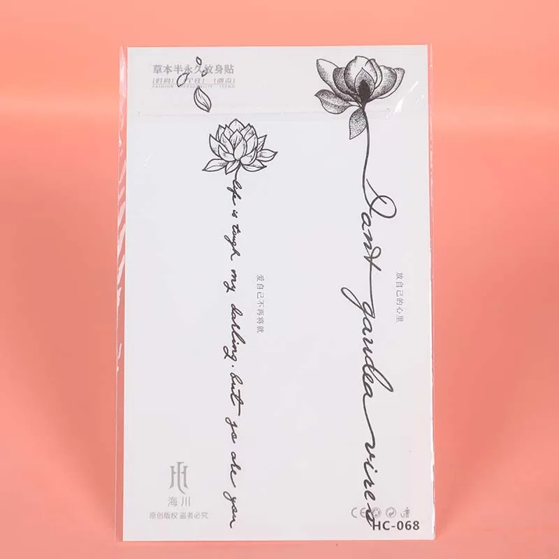 Fresh floral design, lasting 1-2 weeks waterproof, temporary tattoo stickers, realistic semi-permanent fake tattoos on the chest