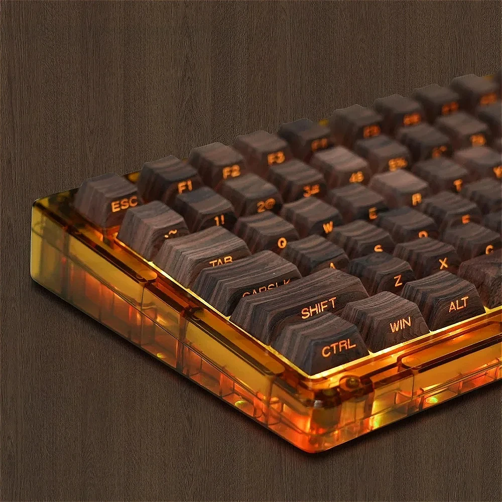 

Log Keyboard Keycap Set PBT Cherry 130 Keys Personalized Translucent Retro for 21/61/87/104/108 Mechanical Keyboards