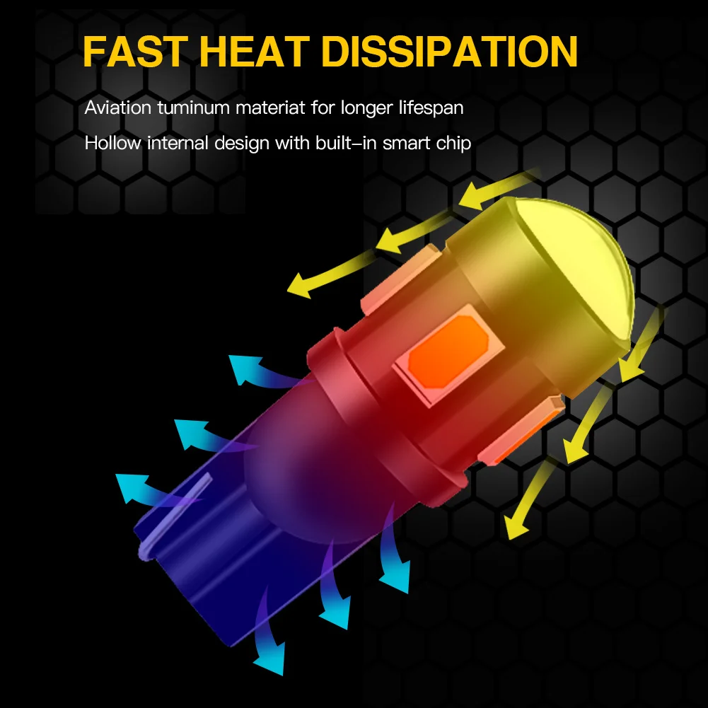 4 قطعة T10 W5W LED لمبة عالية الطاقة سيارة الداخلية جذع أضواء الجانب ماركر لوحة ترخيص مصباح أبيض السوبر مشرق اكسسوارات السيارات