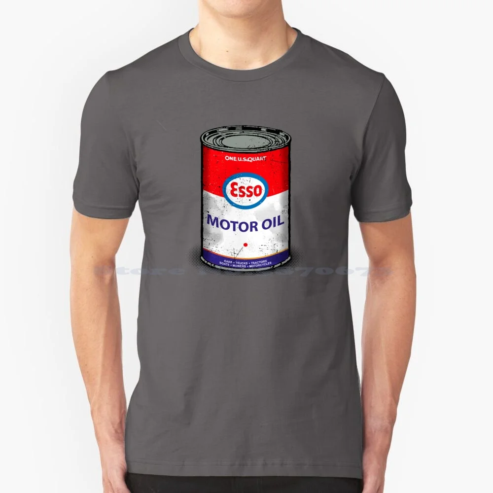 Esso Vintage Motor Oil Cans T Shirt 100% Cotton Tee Esso Motor Oil American Oil Oil Company Filling Stations Gas Stations Old