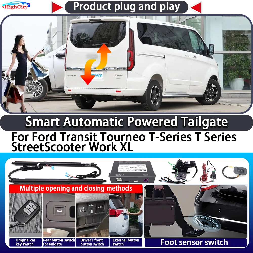 

For Ford Transit Tourneo T-Series T Series StreetScooter Work XL Smart Automatic Powered Tailgate Key Trunk Kit Power Tailgate