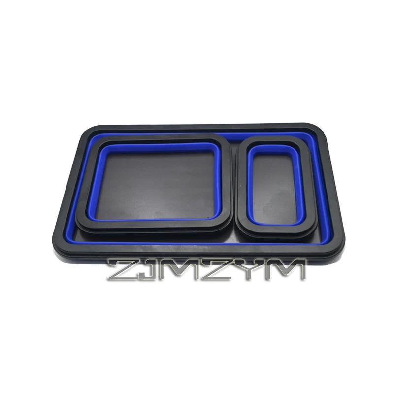 3Pcs Collapsible Magnetic Parts Tray Set Silicone Foldable Magnetic Tool Tray Magnetic Screw Storage Tray Magnetic Tool