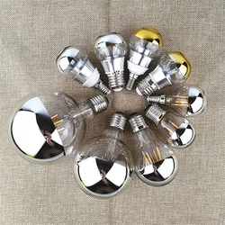 Edison LED Filament Bulbs 4W E27 E14 Silver Dipped Lightbulb Gold Semi-plated Bulbs