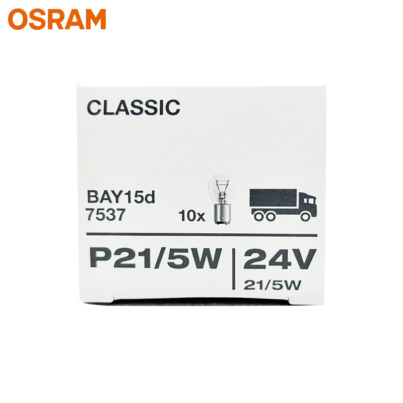OSRAM 24V P21/5W S25 1157 Truck Standard Brake Light Reverse Lights Auto Signal Bulbs BAY15d 7537 Original  Wholesale,10PCS