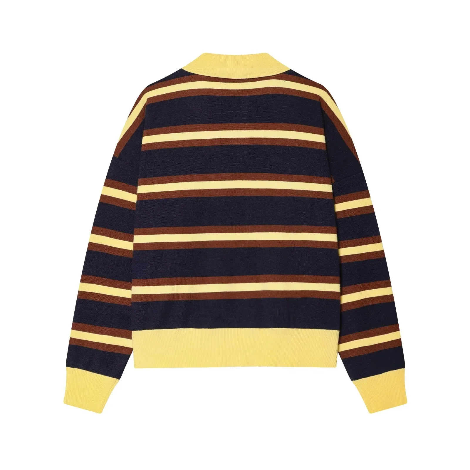 KONDALA 2025 automne hiver Streetwear tricoté femmes POLO mode élégant rayé pull dames POLO chemises