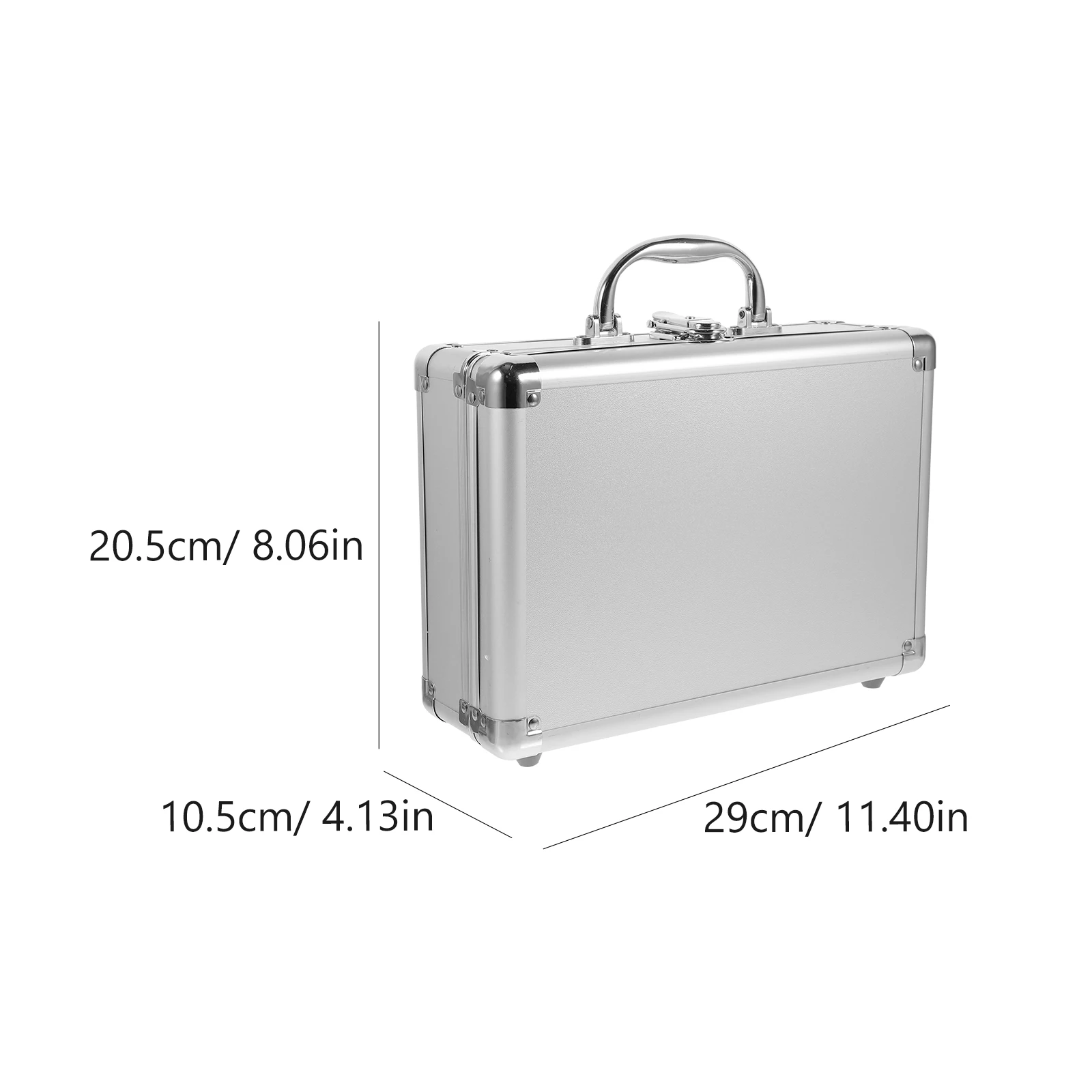 Women Suitcase Tool Hard Makeup Bag Briefcase Portable Silver Aluminum Alloy Man