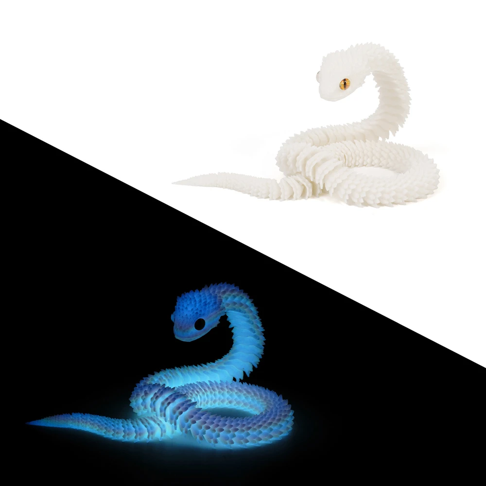 Realistic 3D Printed Snake Toy Multicolor 30/45/60cm Simulated Snake Ornament Home Decor PLA Animal Simulation Model