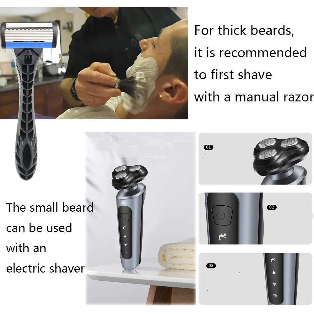 New 9D Man Electric Razor Face Shaver USB Full-body Wash Beard Knife Rechargeable Razor Rechargeable Trimmer