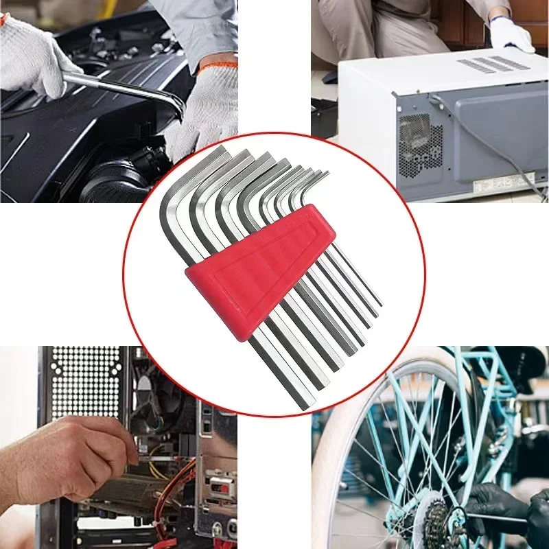 8PCS Metric Allen Wrench Set L-Shaped Short Arm Allen Keys Pocket-Sized & Easy to Carry Ideal for Home and Auto Repairs