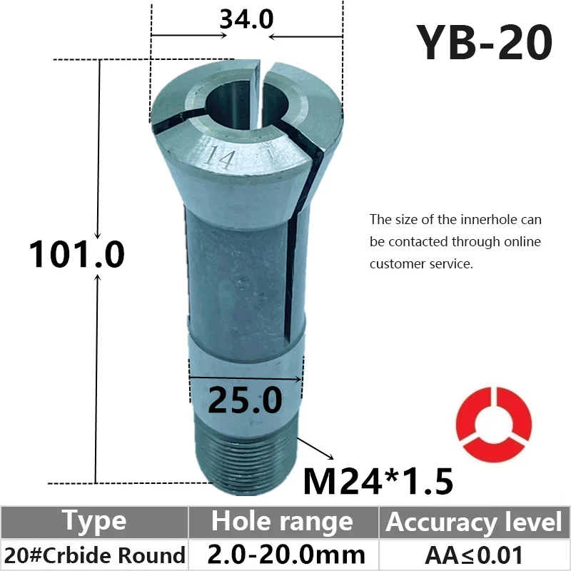 YB-20 Manual Instrument Lathe Spring Carbide  Collet Round hole