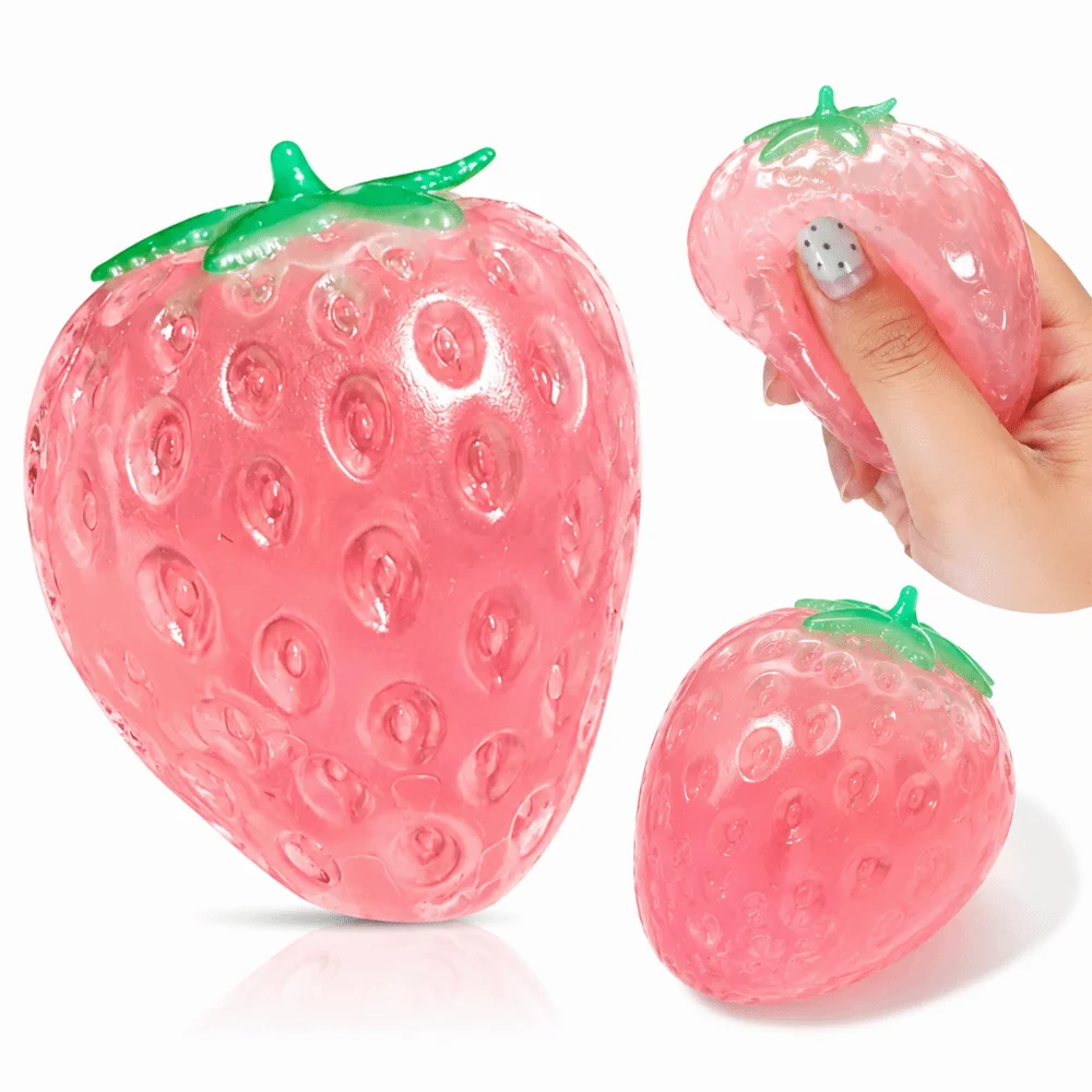Anti-Stress Stress Relief Strawberry Squeeze Toy Slow Rebound TPR Pinch Toy Soft Sensory Fidget Toy Adult
