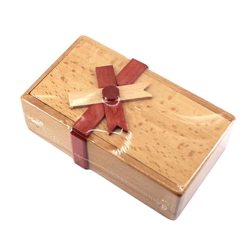 Secret Box Brain Teaser Wooden Puzzle Boxes with Hidden Compartments Surprise Money Gift For Cash Birthday Valentine's Day