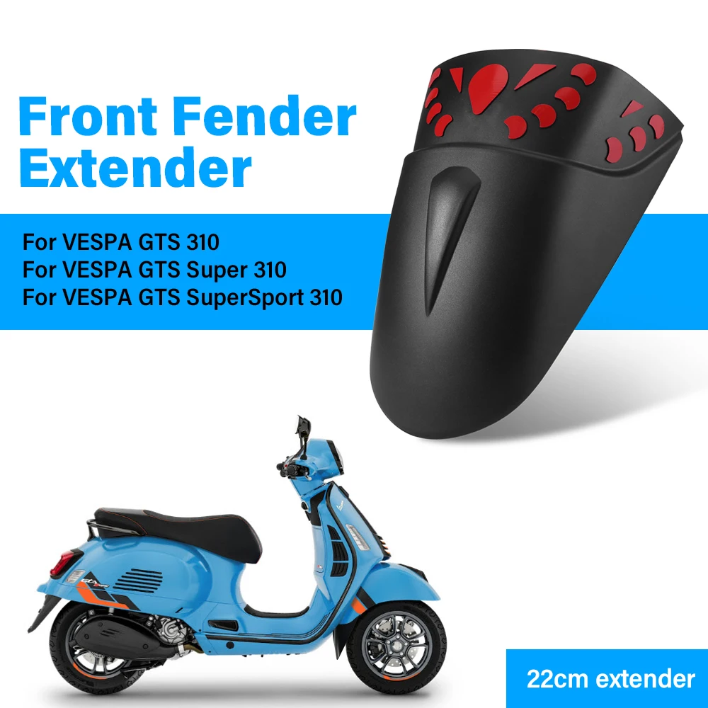 Image of Für VESPA GTS 310 Super 310 SuperSport 310 2025- Vorderer Kotflügel-Verlängerer ABS Schmutzfänger-Erweiterung Anti-Schlamm-Spritzschutz