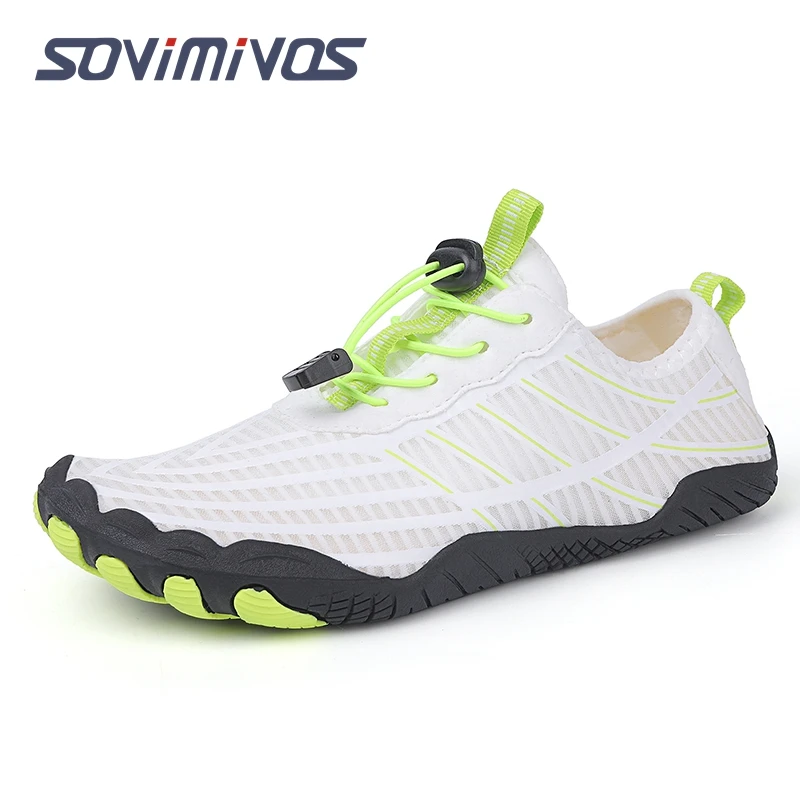 Multifunctional Men's Aqua Shoes, Quick-drying Breathable Non-slip Water Shoes, Beach Snorkeling Surfing White Sneakers Women